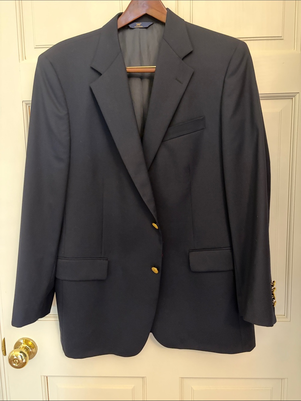 Brooks Brothers "346" Navy Blazer with Gold Buttons 43 Regular